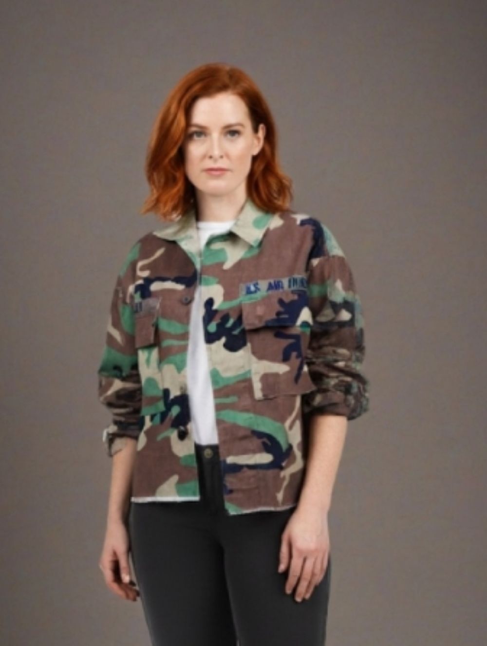 Vintage Camouflage Cropped Army Jacket Military Waterproof